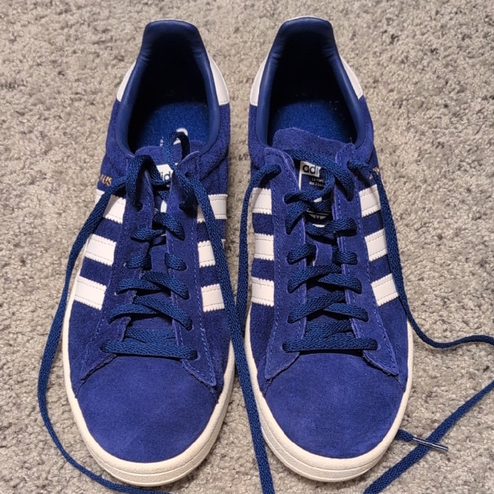 Adidas Campus Women's Royal Blue and White Sneakers